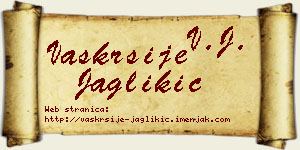 Vaskrsije Jaglikić vizit kartica